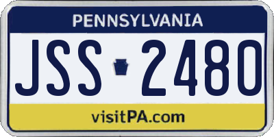 PA license plate JSS2480