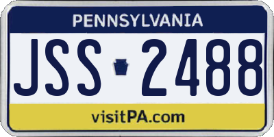 PA license plate JSS2488
