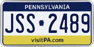 PA license plate JSS2489