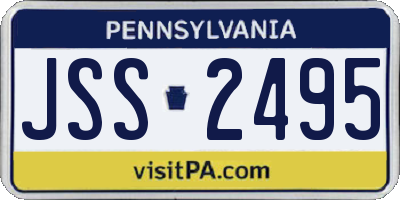 PA license plate JSS2495