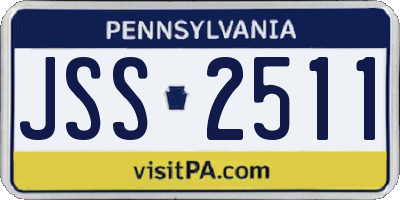 PA license plate JSS2511