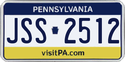 PA license plate JSS2512