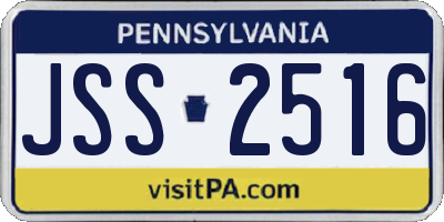 PA license plate JSS2516