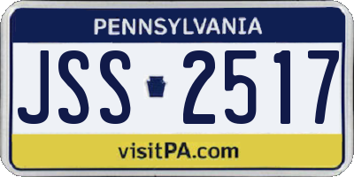PA license plate JSS2517