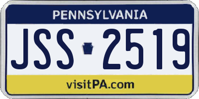 PA license plate JSS2519