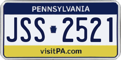 PA license plate JSS2521