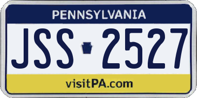 PA license plate JSS2527
