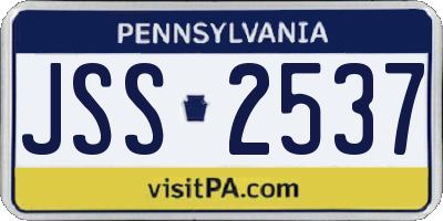 PA license plate JSS2537