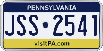 PA license plate JSS2541
