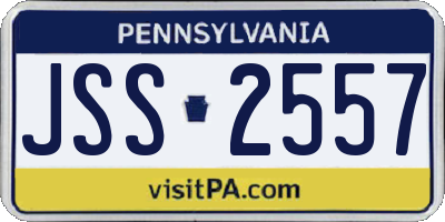 PA license plate JSS2557