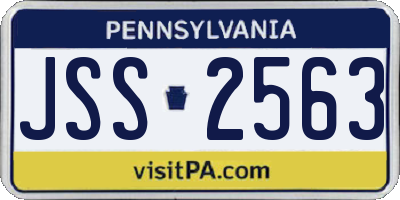 PA license plate JSS2563