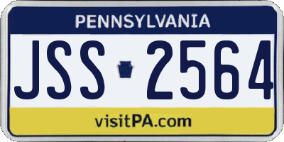 PA license plate JSS2564