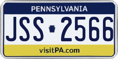 PA license plate JSS2566
