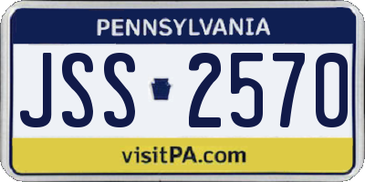 PA license plate JSS2570