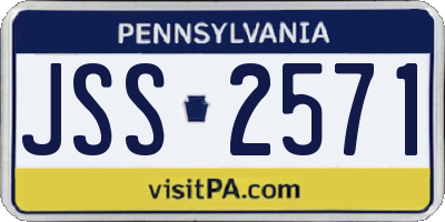 PA license plate JSS2571