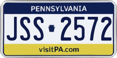 PA license plate JSS2572