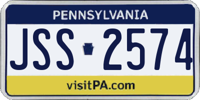 PA license plate JSS2574
