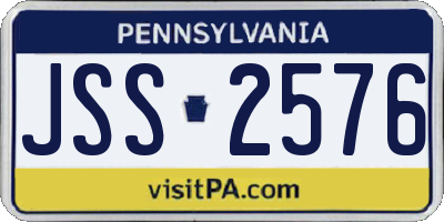 PA license plate JSS2576
