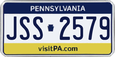 PA license plate JSS2579