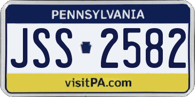 PA license plate JSS2582