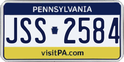 PA license plate JSS2584