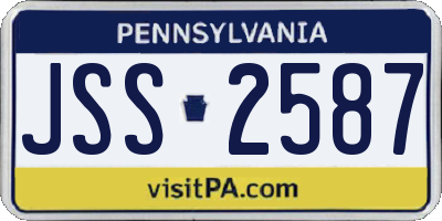 PA license plate JSS2587