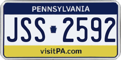 PA license plate JSS2592