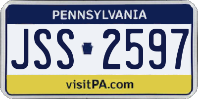 PA license plate JSS2597