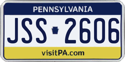PA license plate JSS2606
