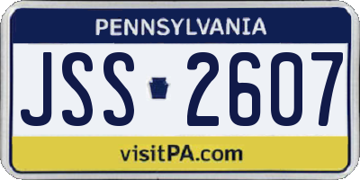 PA license plate JSS2607