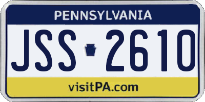 PA license plate JSS2610
