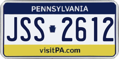 PA license plate JSS2612