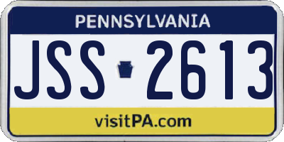 PA license plate JSS2613