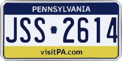 PA license plate JSS2614