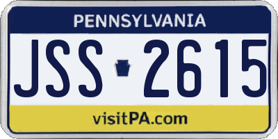 PA license plate JSS2615