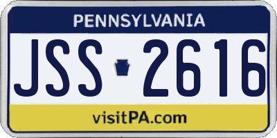 PA license plate JSS2616