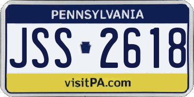 PA license plate JSS2618