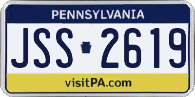 PA license plate JSS2619