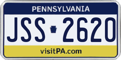 PA license plate JSS2620