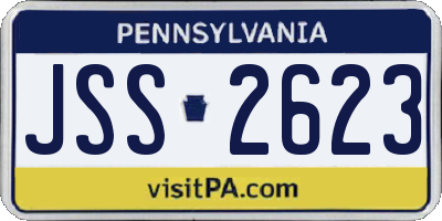 PA license plate JSS2623