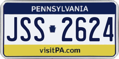 PA license plate JSS2624