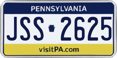 PA license plate JSS2625