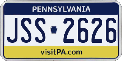 PA license plate JSS2626