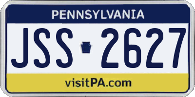 PA license plate JSS2627