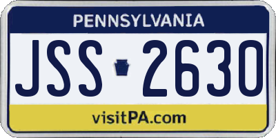 PA license plate JSS2630