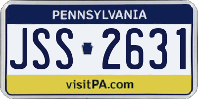 PA license plate JSS2631
