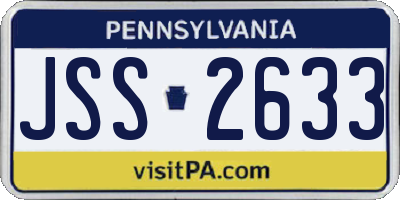 PA license plate JSS2633