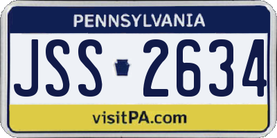 PA license plate JSS2634