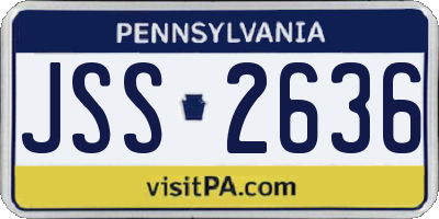 PA license plate JSS2636