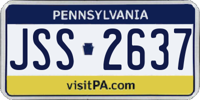 PA license plate JSS2637